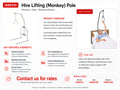 HIRE PATIENT LIFTING(MONKEY) POLE