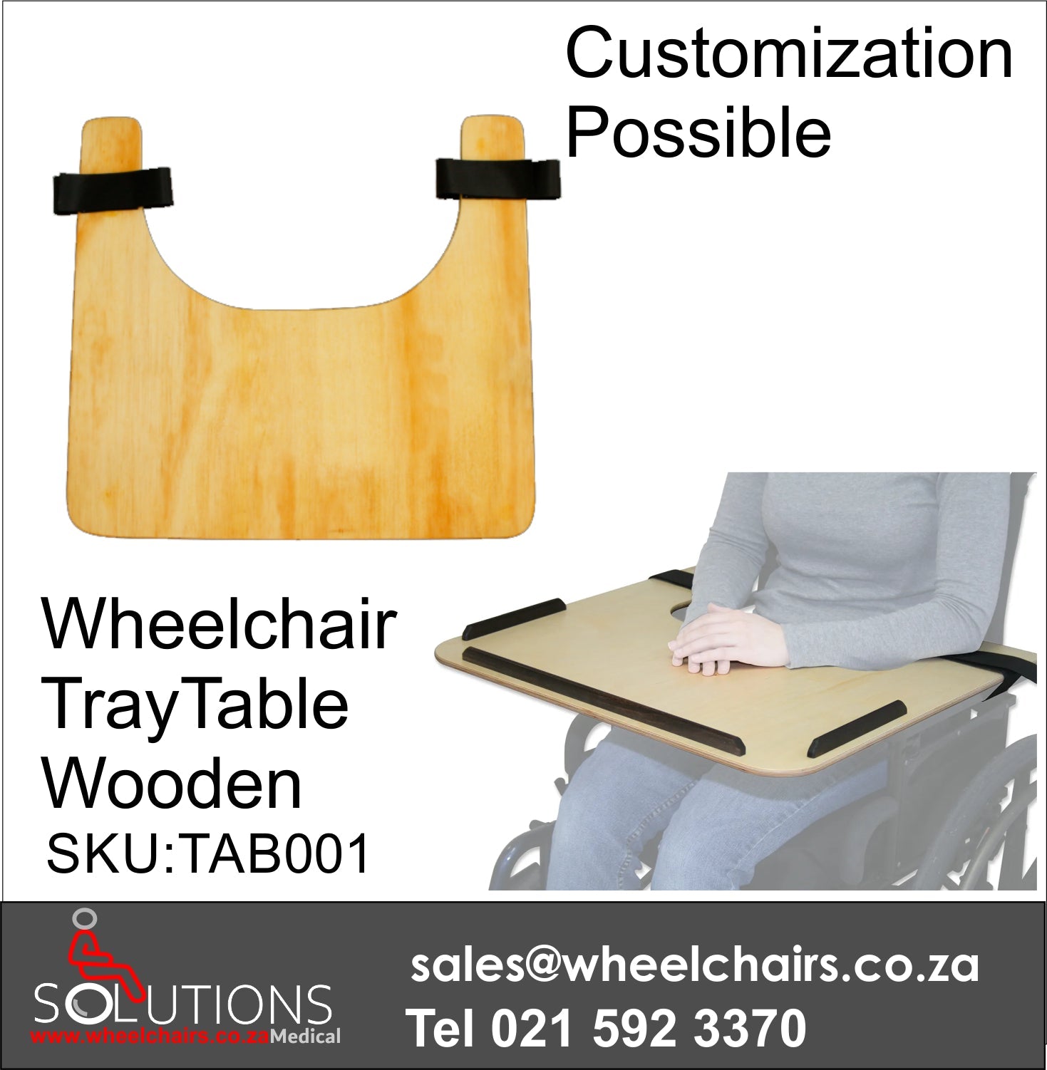 Wooden Wheelchair Tray Table