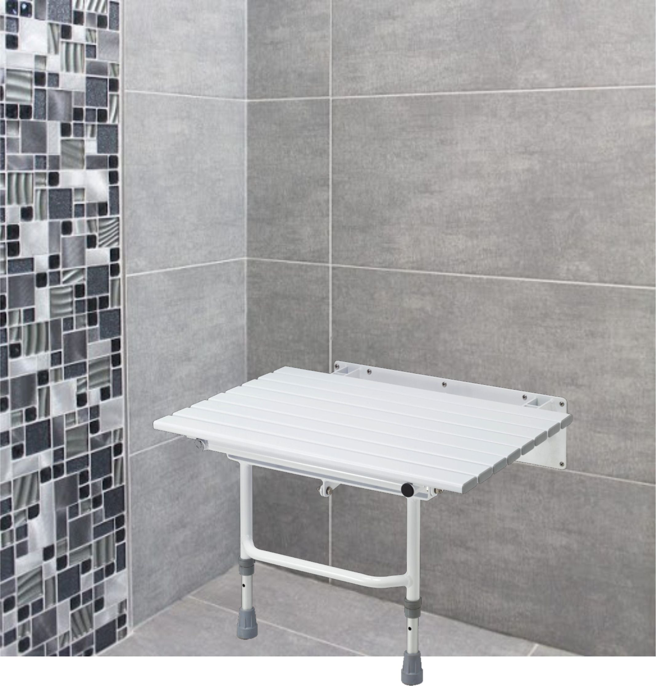 Shower seat Flip up slatted - heavu duty
